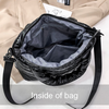custom shiny designer puffy quilted tote bag padded down large winter trendy custom logo puffer crossbody bag