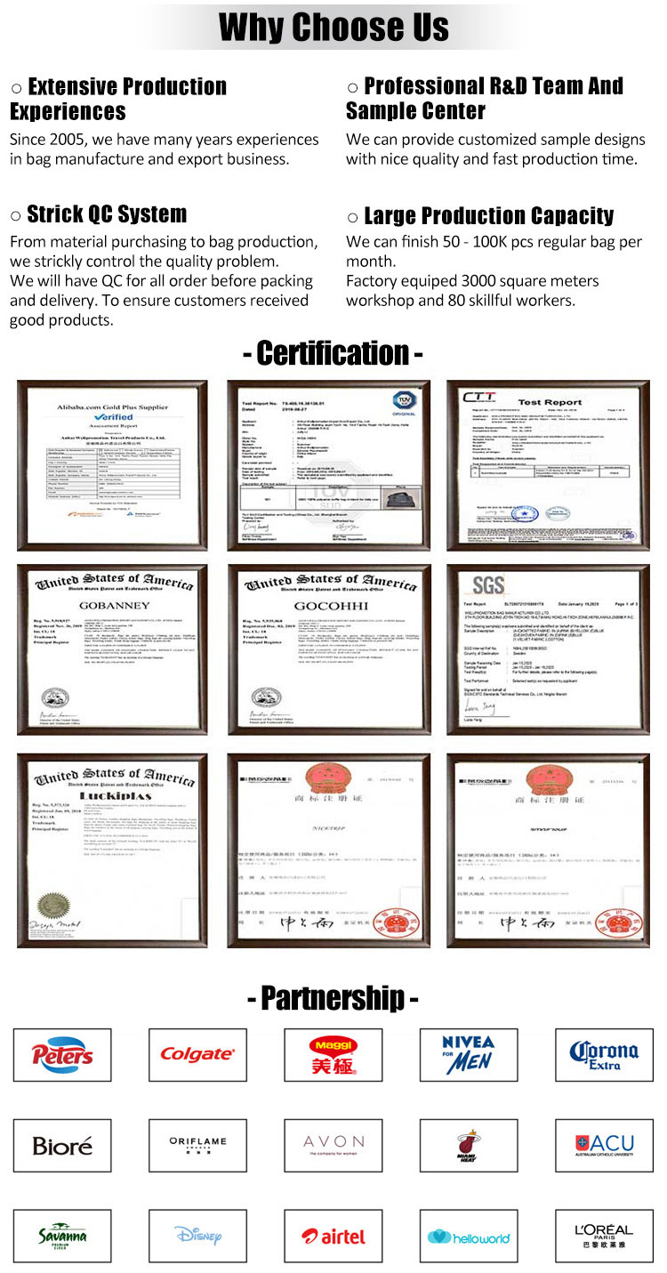 our tool bag waist has certification and partnership images