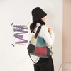 Fashion Hobo Multi-Color Splice Shoulder Cross-body Handbags Tote Bag Canvas Hand Purses For Women