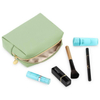 Small Portable Water-resustant Daily Storage Makeup Bag for Purse PU Leather Travel Cosmetic Pouch Toiletry Bag