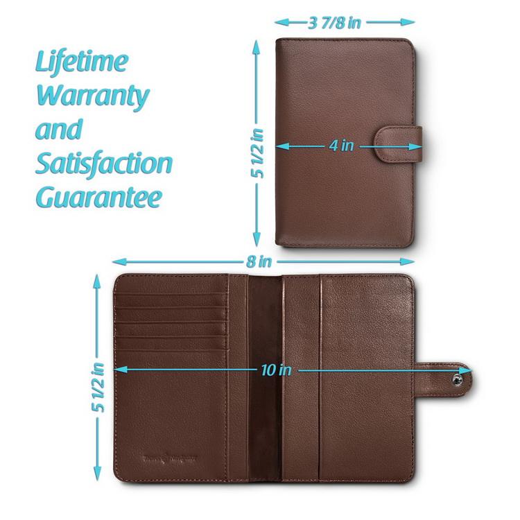 Custom Logo RFID Blocking Leather Passport Holder Slim Purse Pocket Wallet for men and women