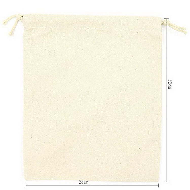 Factory price wholesale high quality cotton organic muslin produce bag with drawstring