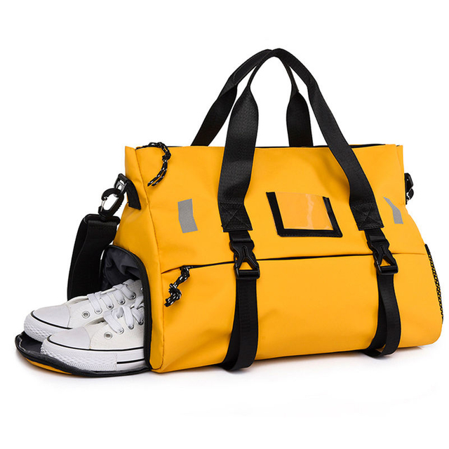 Women fitness gym sport duffle bag with shoes compartment travel weekdend sports duffel bags waterproof gym duffel bag