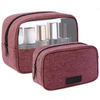 Custom Waterproof Toiletry Organizer Train Case Makeup Travel Cosmetic Pouch Make Up Storages Bag with Clear PVC Window