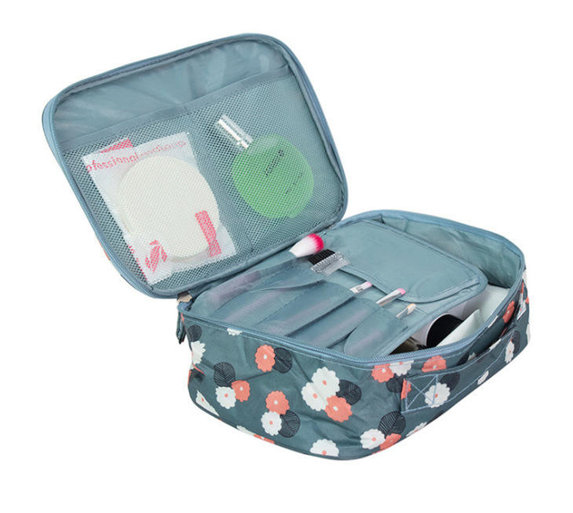 Printed Makeup Cosmetic Bag Summer Waterproof Toiletry Pouch Multi-Function Travel Case for Women Teens