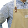 heavy duty black canvas check apron with adjustable neck strap and pockets professional kitchen cooking bib apron