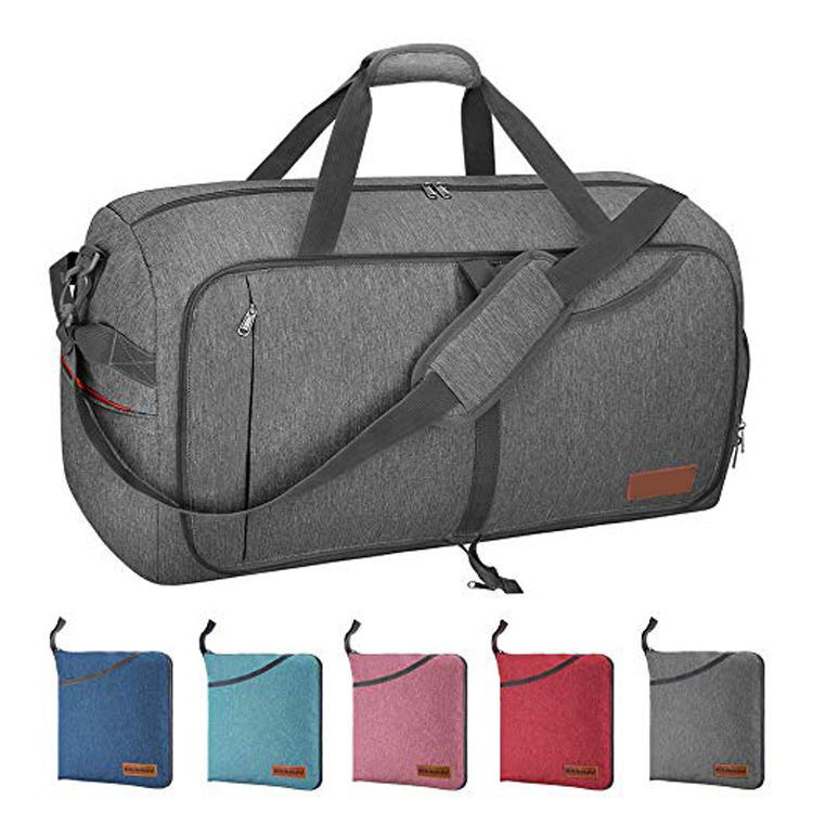 65L Waterproof Foldable Weekender Premium Duffle Bag With Shoe Compartment