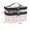 Double Layer Clear Cosmetic Bag Makeup Bag Waterproof Travel Toiletry Bag, Transparent PU Pouch Beach Bag Organizer