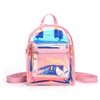 Customized Cute Clear Children Backpack Girls PVC Bag Transparent Bagpack Girls Mini Holographic Backpack with Leather Pouch