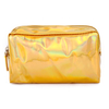 Water Resistant Ladies Holographic PU Leather Makeup Bag Fancy Customized Large Capacity Travel Cosmetic Bag
