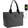 Fits 17\'\' Laptop Tote Bag USB Women Teacher Bag Large Work Bag Shoulder Handbag Organizer Polyester Nylon Handbags
