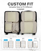 6pcs Lightweight Compressed Travel Organizer Set Collapsible Waterproof Travel Packing Cube Personalized Natural Colors