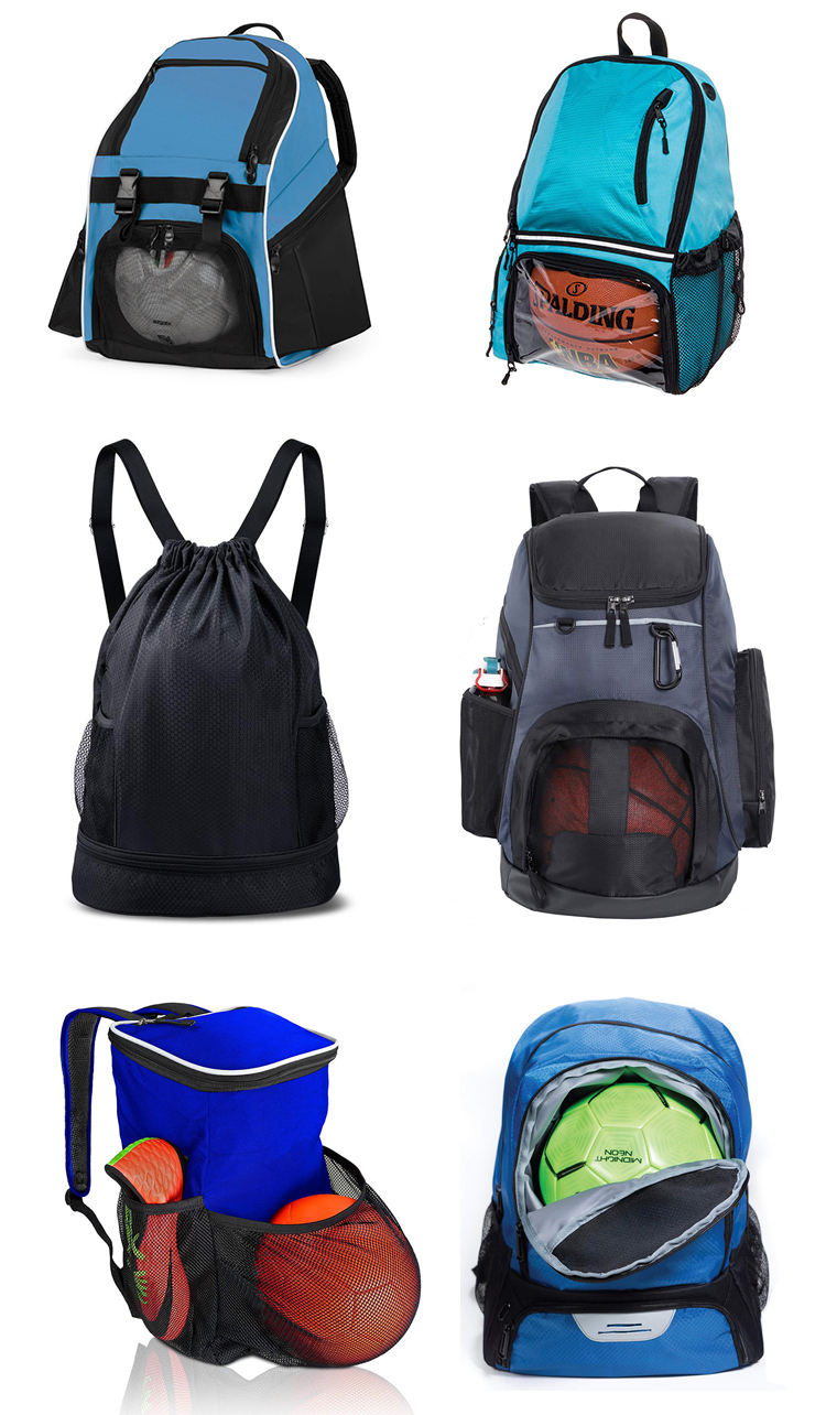 Light Weight Football Volleyball Basketball Soccer Backpack with Ball Compartment Including Cleat Ball Holder Design