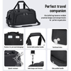 Black Unisex Polyester Travel Camping Hiking Water Resistant Sports Gym Bag Duffle Bags With Shoes Compartment