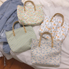 Custom Logo Reusable Cotton Canvas Tote Bag for Women Girls Full Print Casual Hand Bag