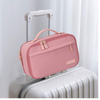 Multifunctional Portable Pink Travel Makeup Tool Organizer Custom Make Up Bags Toiletry Bag For Women With Handle