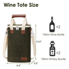 Wholesale Heavy Duty Wax Canvas Portable Wine Bottle Insulated Cooler Bag Luxury Custom Wine Gift Tote Bag