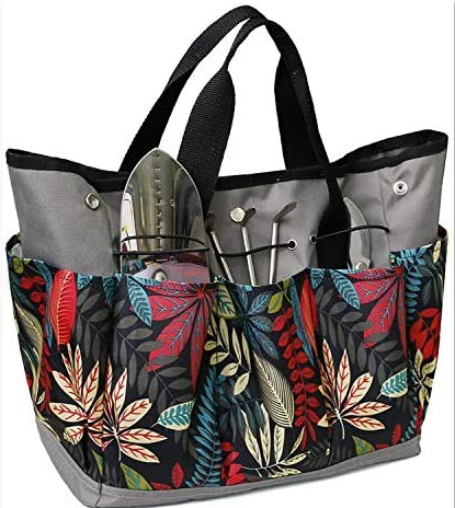 Heavy Duty Canvas Tool Storage Multi Pocket Shoulder Bags Faux Leather Tote Bag Garden Tool Kit Bags