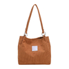 Functional Shoulder Women Handbags Ladies Shoulder Bags Handbag Corduroy Tote Bag Custom Printed for Travel Shopping Work