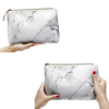 Marble PU Leather Display Cases Waterproof Cosmetic Makeup Pouch Travel Portable Brush Makeup Organizers
