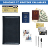 Black PU/PVC Soft Men Leather Travel Wallet for Business Cards Passport Tickets