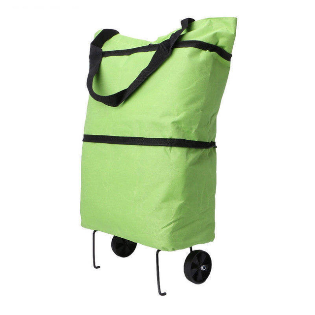New Folding Shopping Trolley Tote Bag Cart With Wheels Light Weight Compact Size