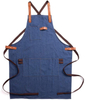 Good design factory price wholesale cotton denim cooking apron for men women chef with cross-back straps