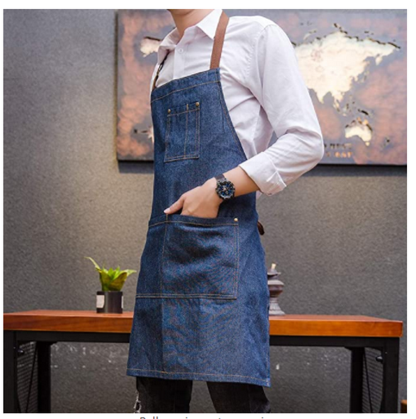 wholesale 100% cotton kitchen chef apron custom denim canvas apron for men/women