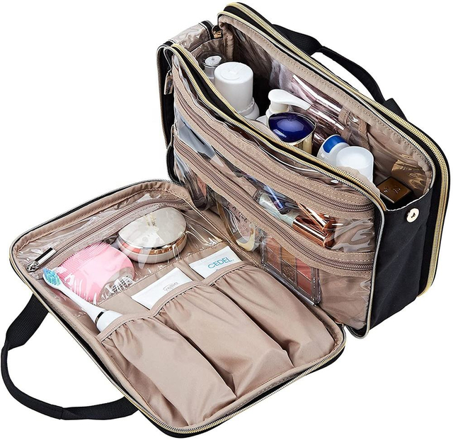 Water Resistant Travel Toiletry Bag Beauty Toiletries Organizer Pocket Make Up Cosmetic Bags & Cases For Women
