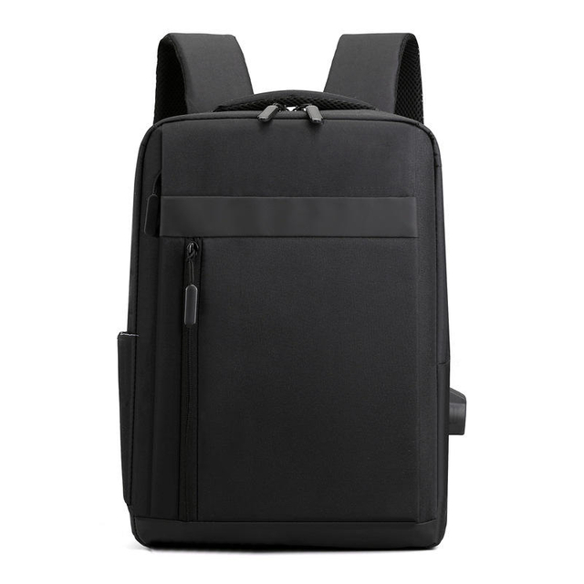Business Style Water Resistant College School Book Bag Laptop Backpack With USB Charging Port