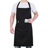 black cooking kitchen protective adjustable waterproof polyester aprons with 2 pockets for men women