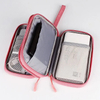 Multi Function Double Layer Pink Electronics Travel Organizer Bag for Charging Cable Power Bank Usb Flash Drive And Hard Drive