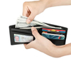 custom Men RFID blocking card holder wallet high quality soft pu leather slim front pocket wallet