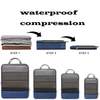 Custom waterproof compression suitcase clothes travel storage bag luggage organizer set packing cubes