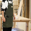 Custom logo carpenter BBQ work shop aprons heavy duty 16oz waxed canvas work apron for men with tool pockets