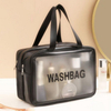 Large Travel Wash Bag for Men Wholesale Waterproof PU Leather Clear Cosmetic Bag Custom Logo