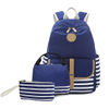 Durable Canvas Boys Girls Travel Bag Set School Backpack With Lunch Bag And Pencil Pouch