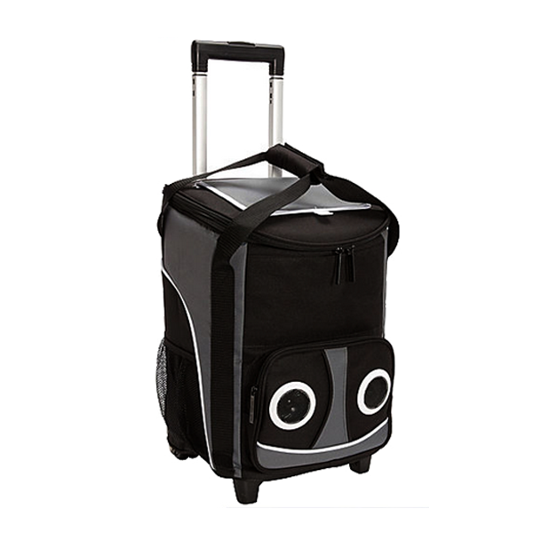 Wholesale Large Custom Trolley Picnic Cooler Bag with Speakers, Rolling Speaker Cooler Bags