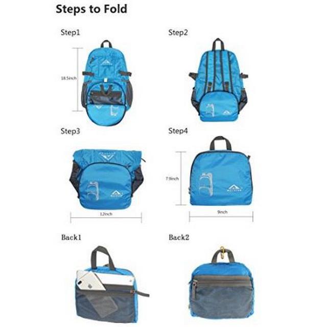 Packable Durable waterproof nylon SBS/YKK zipper comfortable Lightweight Travel Hiking foldable Backpack Daypack