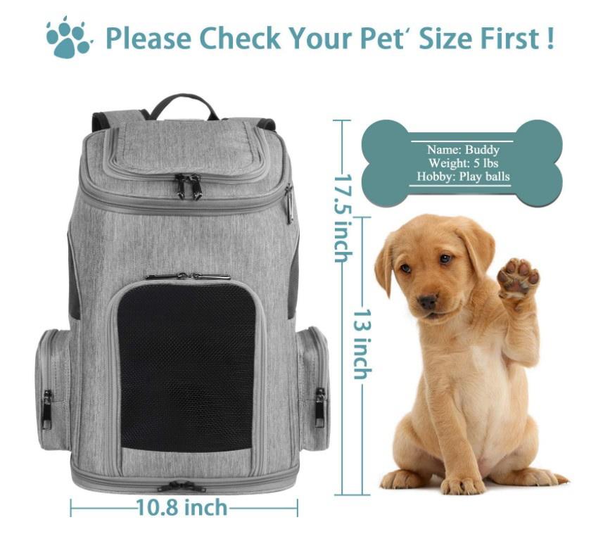 Comfort Cat Backpack Bag Large Pet Carrier Bag Airline Approved Hiking Travel Camping Outdoor Hold Pets Up to 18 Lbs
