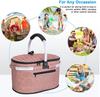 Folding Picnic Cooler Basket Thermal Bag Food Delivery Insulated Cheap Cooler Bag Shopping Travel Camping Grocery Bags