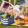 Picnic Basket Cooler Grocery Bag Laundry Basket Insulated Strong Aluminum Frame Handle for Travel Shopping Camping