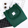 Large Capacity Custom Reusable Cotton Corduroy Tote Bag for Women Girls, Grocery Shoulder Bag with Inner Pocket