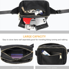 Custom Logo Crossbody Fanny Pack with Multi Pockets Waterproof Waist Bag for Travelling Hiking Navy