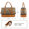 Large Capacity Wholesale PU Leather Leopard Print Designer Travelling Tote Bag Shoes Compartment Luggage Overnight Duffel Bag