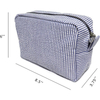 Portable Light Weight Women Seersucker Makeup Bag For Travel Professional Pouch Bag Cosmetic with Metal Zipper