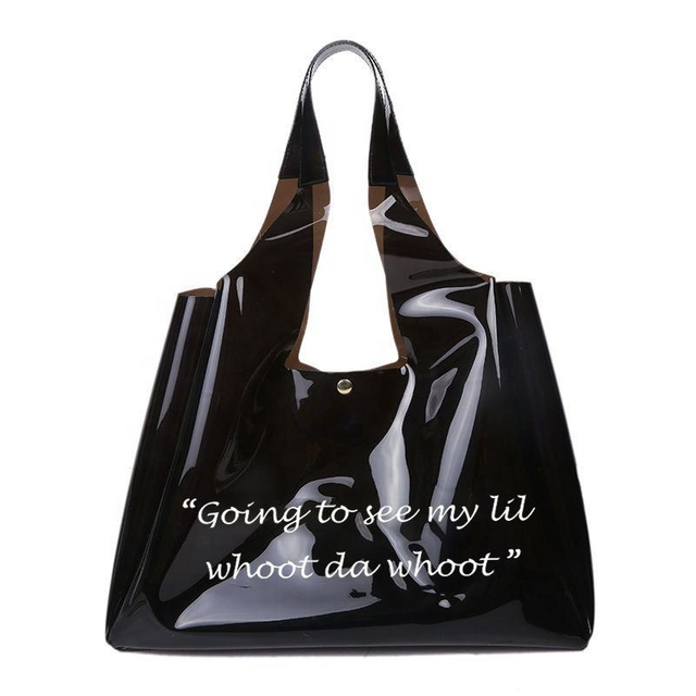 Large Clear Tote Bag Transparent Pvc Tote Shopping Bag Stadium Bag for Security Travel