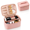 Organizer Makeup Case with Handle And Brush Storage Travel Makeup Bag Large Capacity Travel Cosmetic Bag Medium Makeup Bag