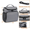 Luxury Striped Picnic Camping Insulation Bags Adult Women Insulated Lunch Cooler Bag for School Office Travel