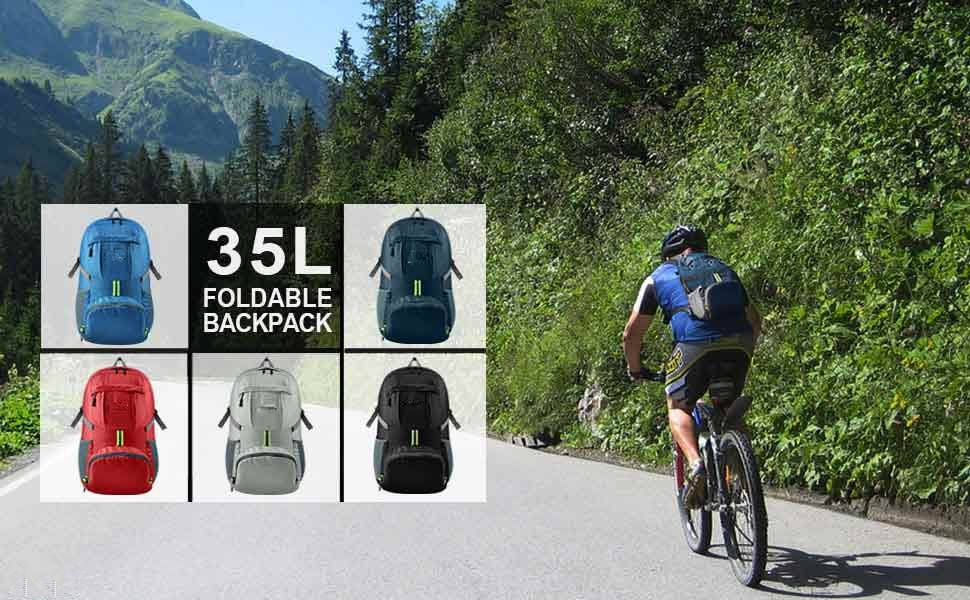 Wellpromotion 35L Lightweight Packable Backpack Handy Foldable Shoulder Bag Daypack